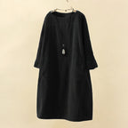 Women’s Relaxed Midi Dress with Loose Comfortable Fit