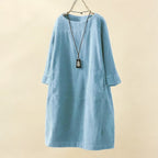 Women’s Relaxed Midi Dress with Loose Comfortable Fit