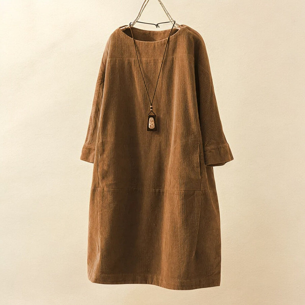 Women’s Relaxed Midi Dress with Loose Comfortable Fit