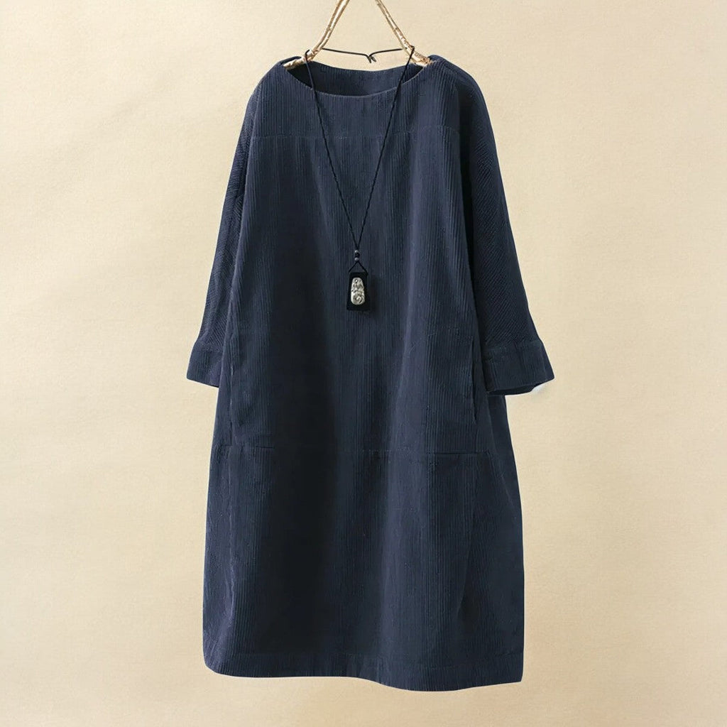 Women’s Relaxed Midi Dress with Loose Comfortable Fit