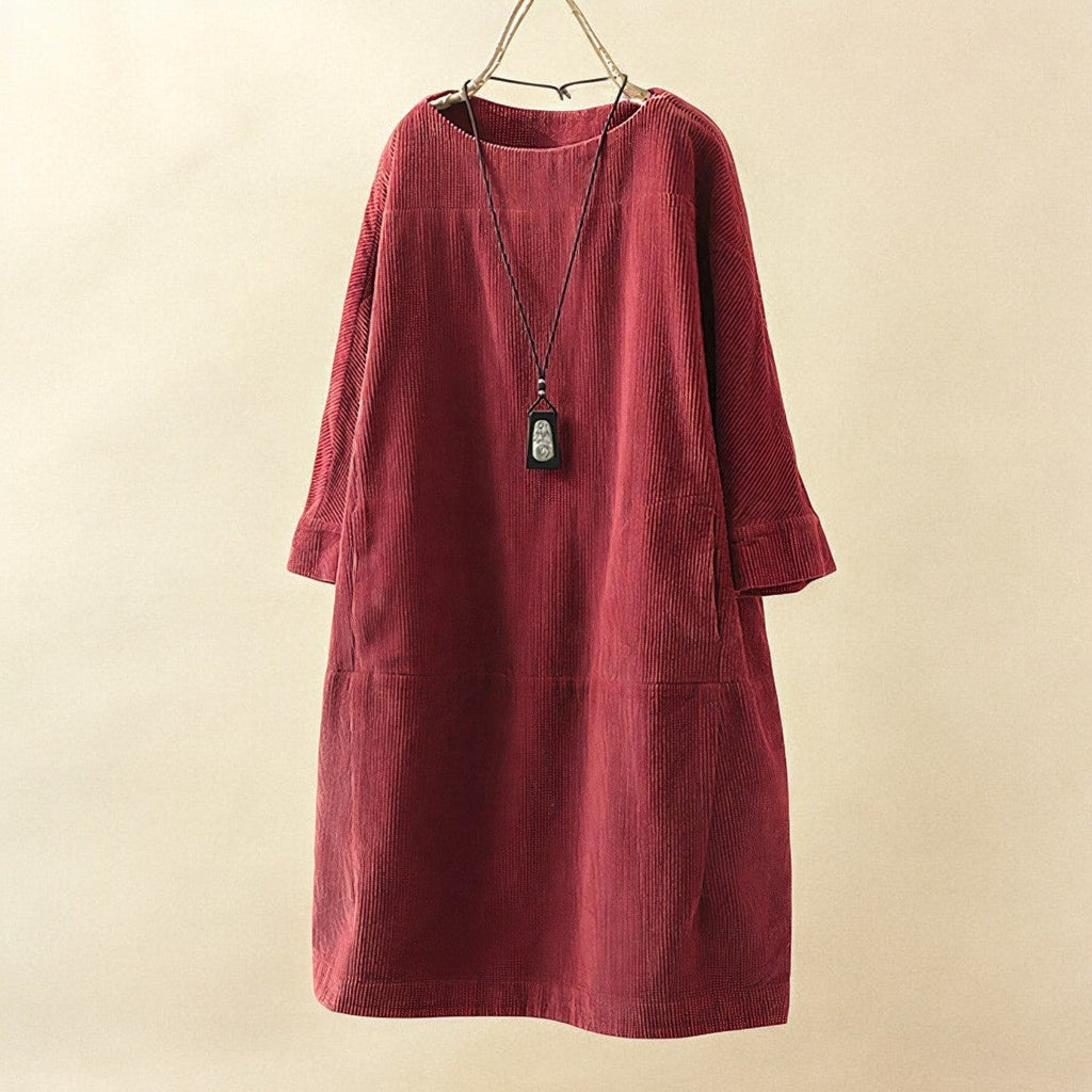 Women’s Relaxed Midi Dress with Loose Comfortable Fit
