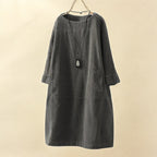Women’s Relaxed Midi Dress with Loose Comfortable Fit