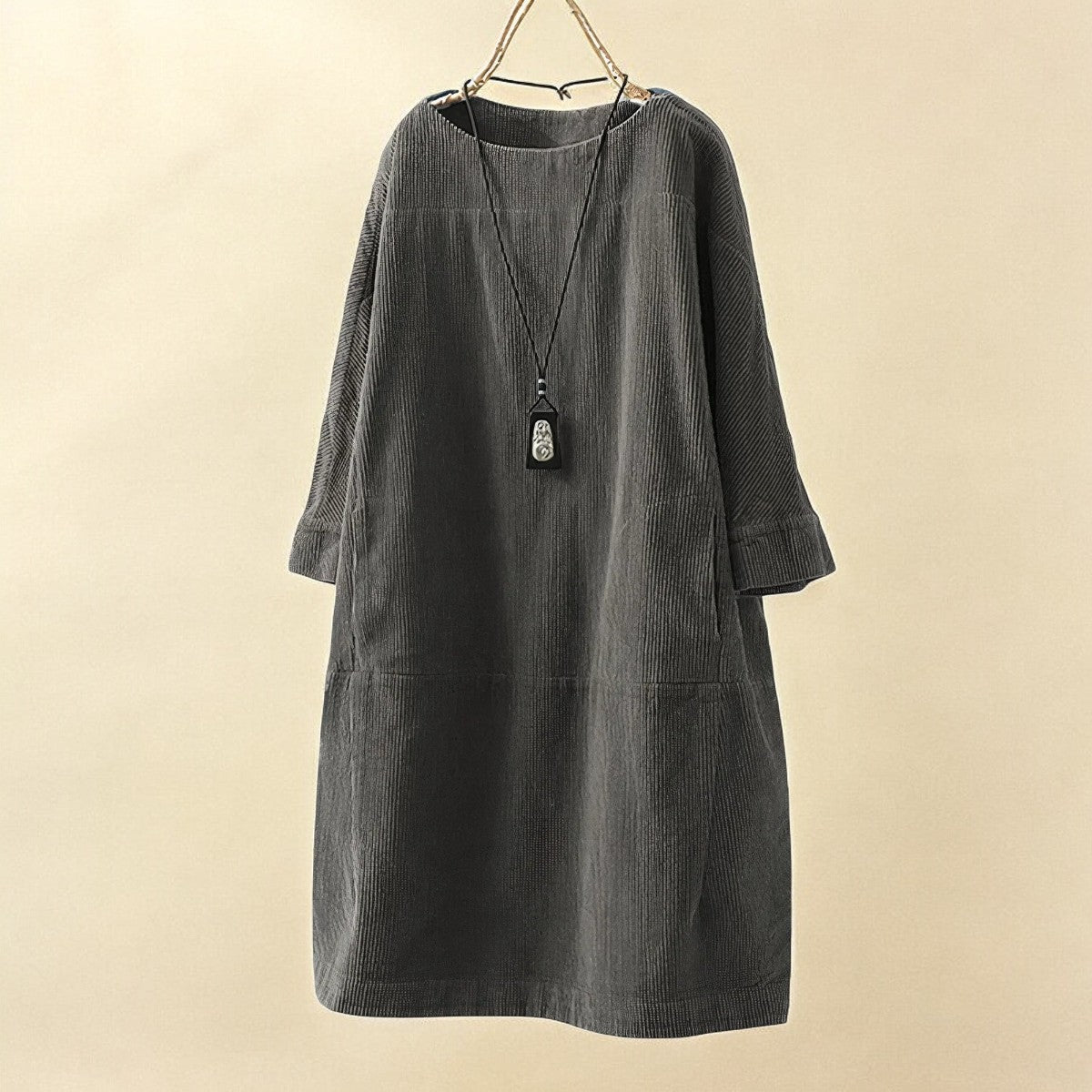 Women’s Relaxed Midi Dress with Loose Comfortable Fit