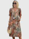 Women's Floral Midi Dress Elegant Relaxed Everyday Style