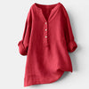 Women's Relaxed Button Tunic Long Sleeve Casual Blouse