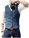 Stylish Versatile Men's Waistcoat with Buttons for Timeless Elegance