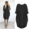Mini-robe ample pour femme avec grandes poches plaquées sur le devant