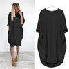Mini-robe ample pour femme avec grandes poches plaquées sur le devant