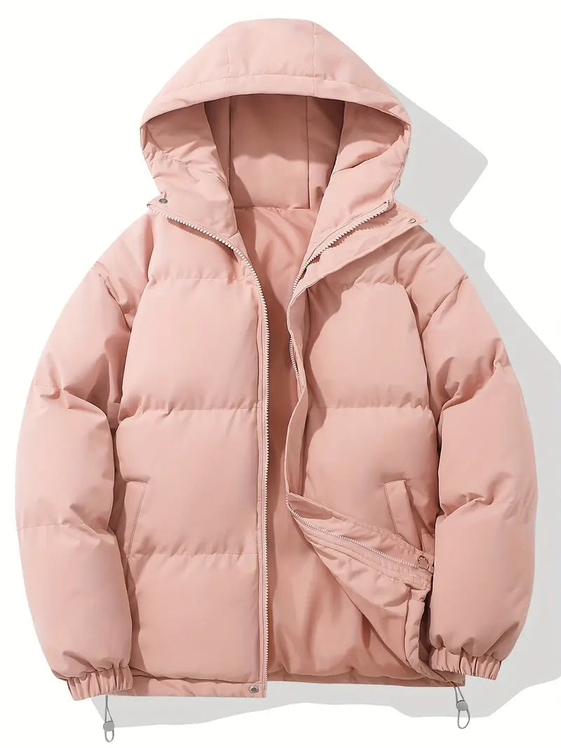 Manteau d’hiver élégant pour femme avec doublure ouatinée et capuche isolante