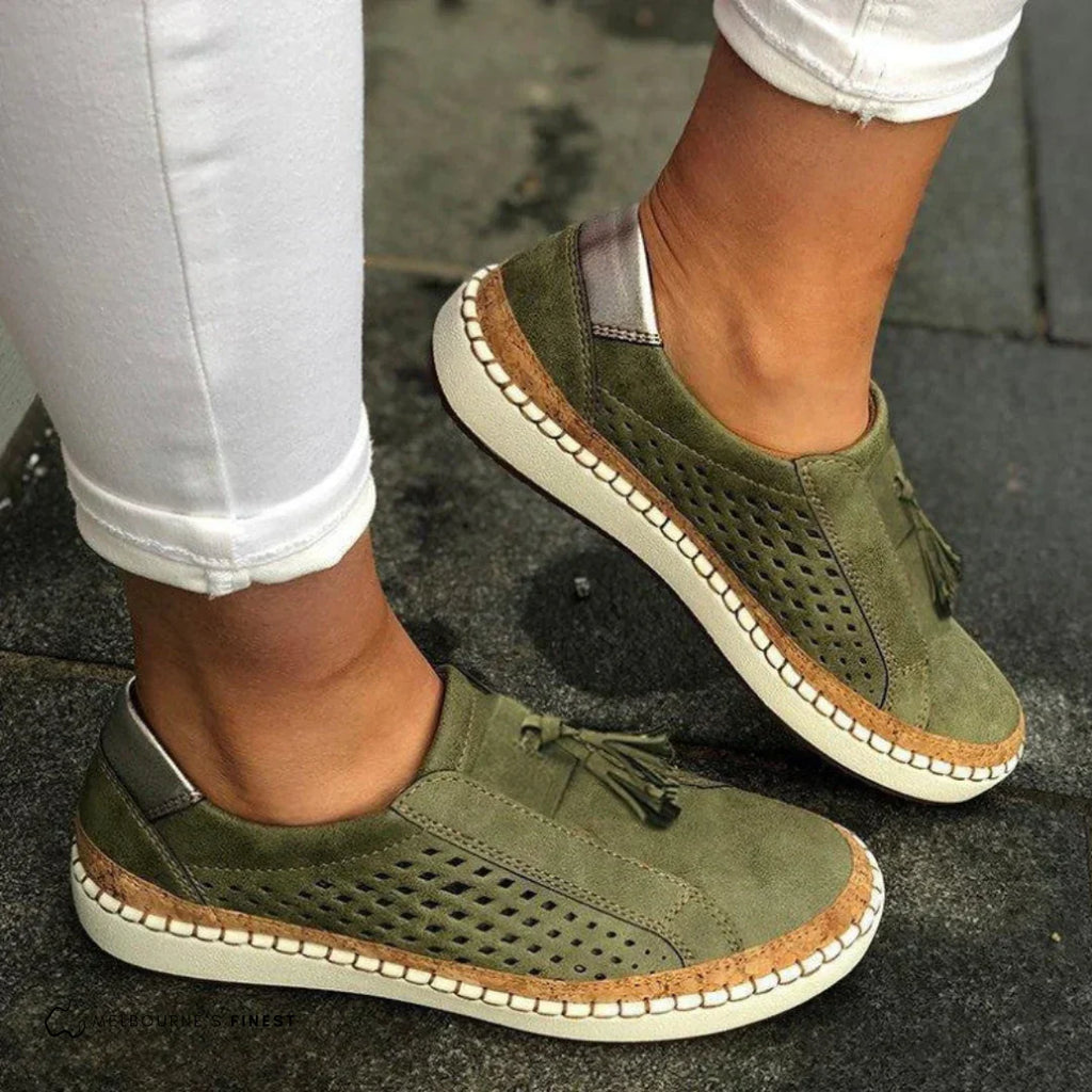 Women's Slip-On Trainers with Cut-Out Detail and Tassel Trim