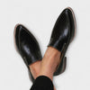 Women's Black Slip On Loafers Low Heel Casual Formal Shoes