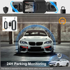 Car Dash Cam with Front Rear Cameras and Night Vision Recording