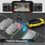 Car Dash Cam with Front Rear Cameras and Night Vision Recording