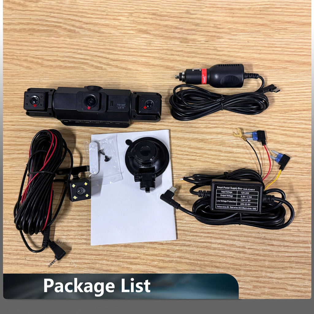 Car Dash Cam with Front Rear Cameras and Night Vision Recording