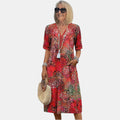 Women's Relaxed Fit Printed Casual Dress