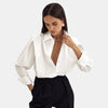 Chemise pour femme à col classique et coupe structurée | Chemisier blanc d’une polyvalence intemporelle