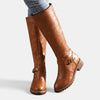 Bottes pour femmes hauteur genou en cuir noir avec fermeture à glissière | Coupe confortable pour un port toute la journée