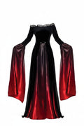 Women's Vampire Queen Halloween Dress with Off Shoulder Neckline