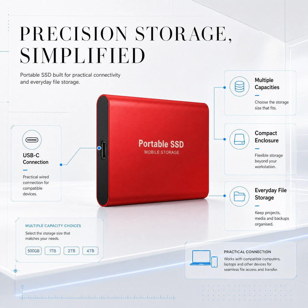 Külső hordozható SSD-meghajtó USB-C-csatlakozással