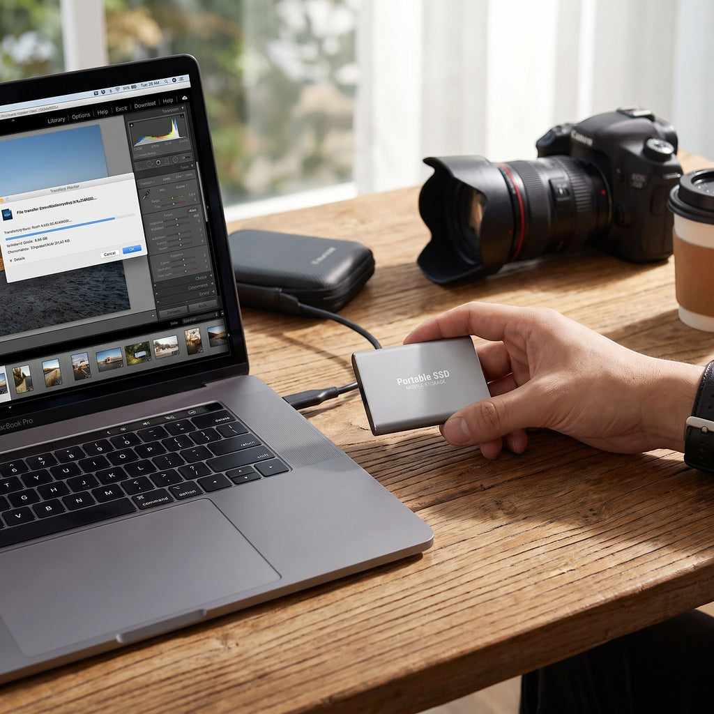 Külső hordozható SSD-meghajtó USB-C-csatlakozással