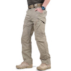 Men's Cargo Trousers with Multiple Zip Pockets and Belt Loops