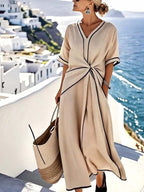 Robe maxi à devant torsadé pour femmes, style estival élégant