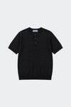 T-shirt Henley ajusté pour homme à manches courtes avec patte boutonnée