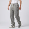 Loose Fit Corduroy Trousers for Men with Adjustable Waistband and Straight Leg Design