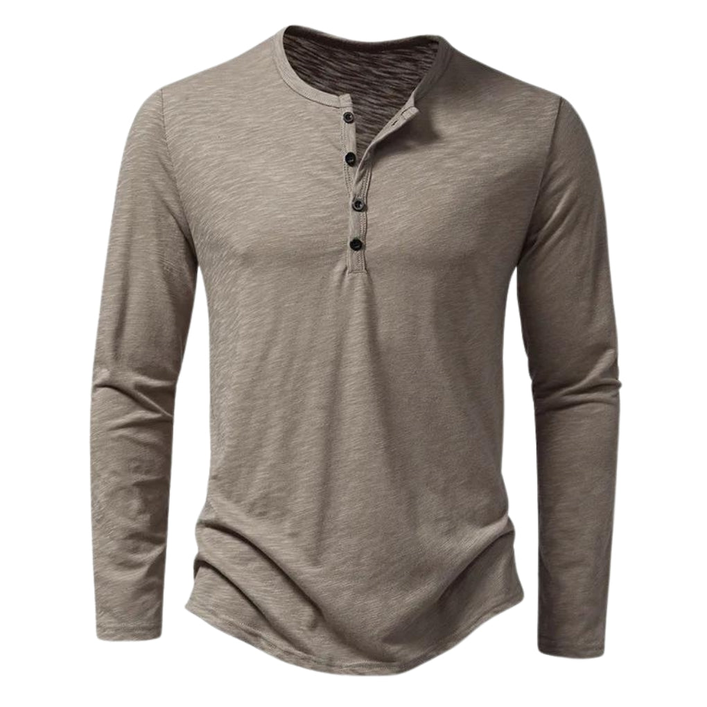 T-shirt à manches longues en coton doux pour homme, pour un confort décontracté