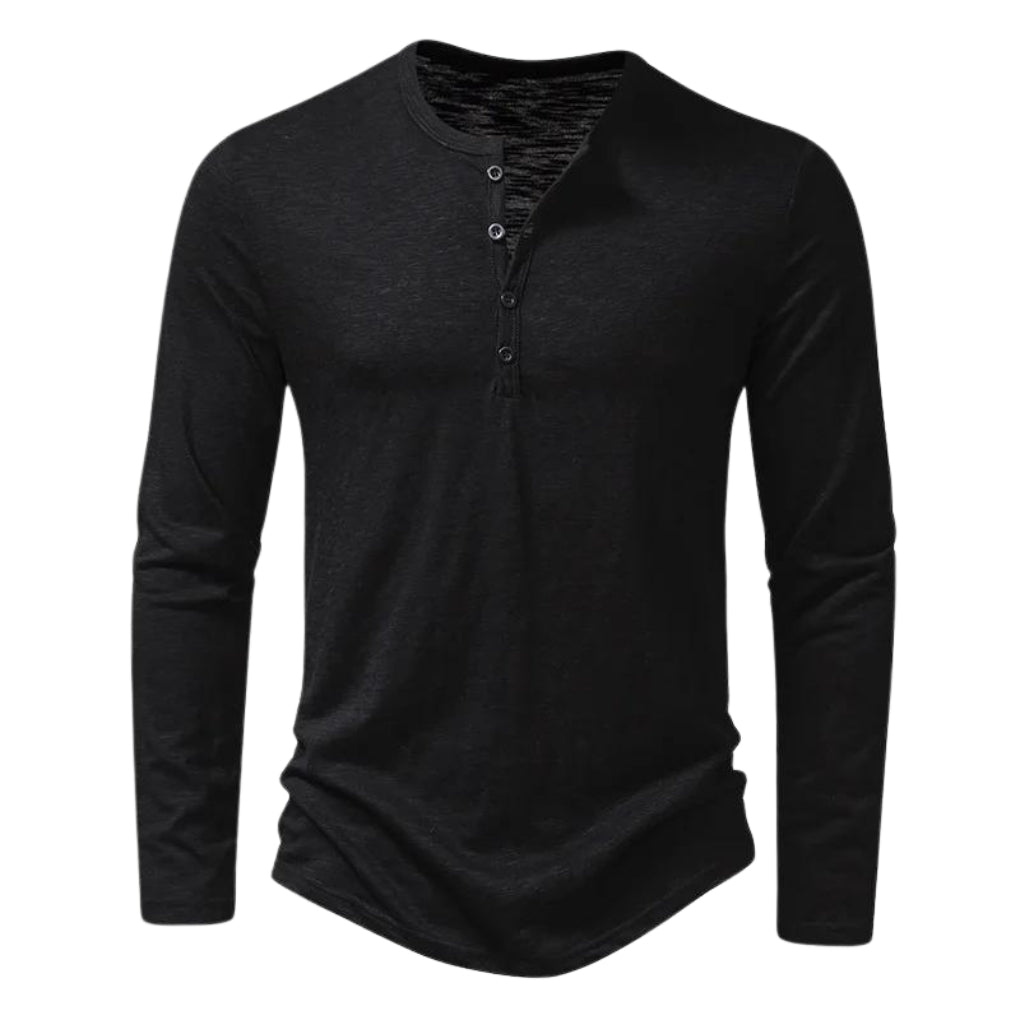 T-shirt à manches longues en coton doux pour homme, pour un confort décontracté