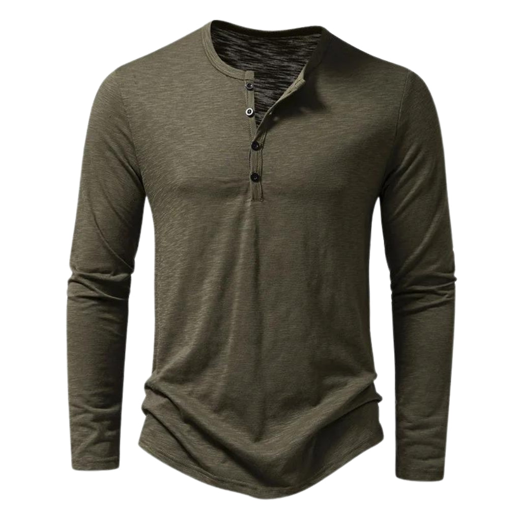 T-shirt à manches longues en coton doux pour homme, pour un confort décontracté