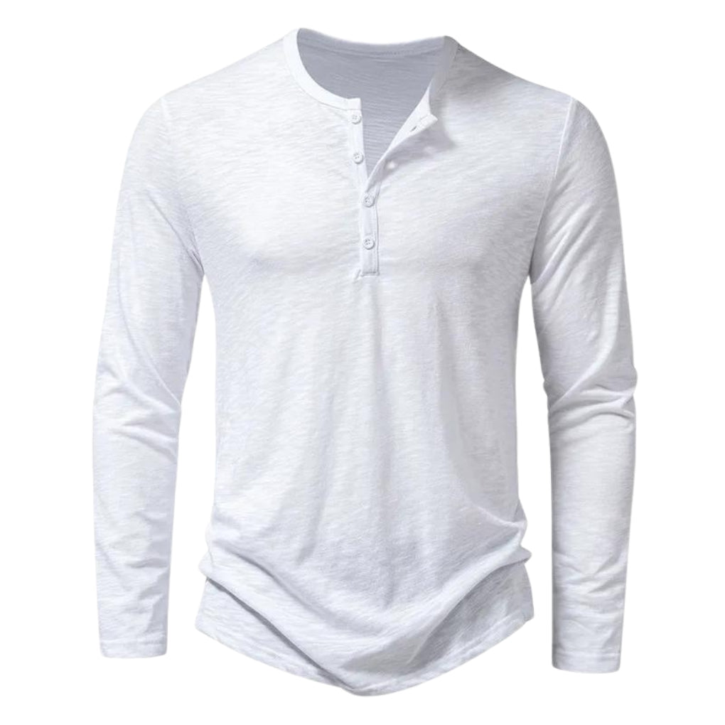 T-shirt à manches longues en coton doux pour homme, pour un confort décontracté