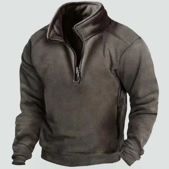 Men's Casual Half Zip Jumper with Pockets for Outdoor and Everyday Wear