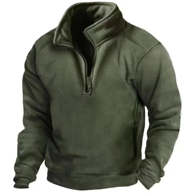 Men's Casual Half Zip Jumper with Pockets for Outdoor and Everyday Wear
