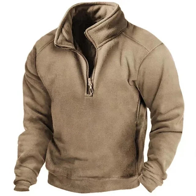 Men's Casual Half Zip Jumper with Pockets for Outdoor and Everyday Wear