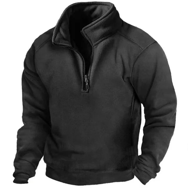 Men's Casual Half Zip Jumper with Pockets for Outdoor and Everyday Wear