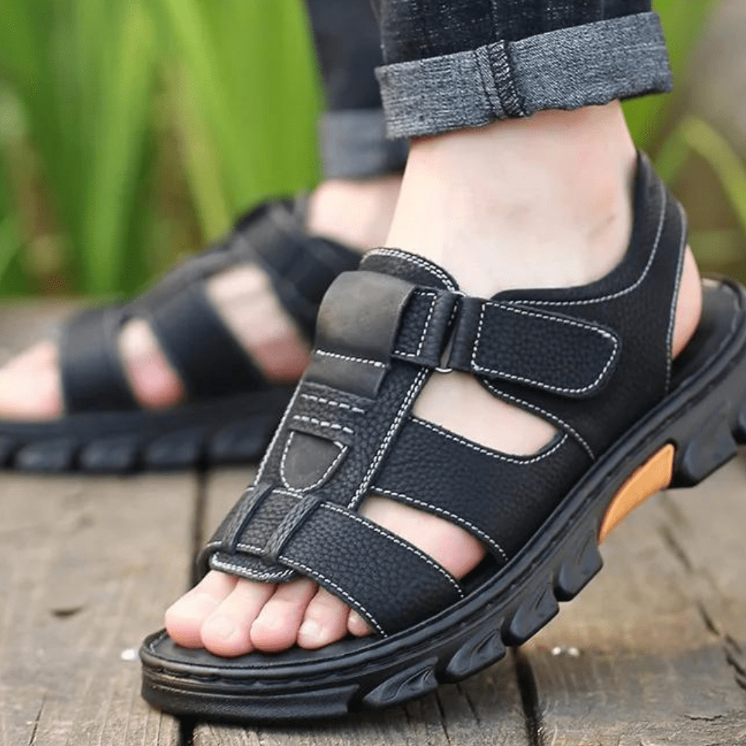 Sandales confortables réglables pour homme avec velcro, pour un usage quotidien