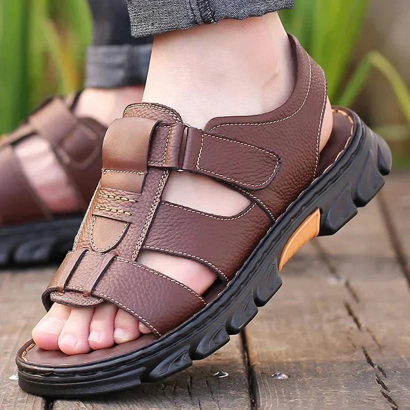 Sandales confortables réglables pour homme avec velcro, pour un usage quotidien