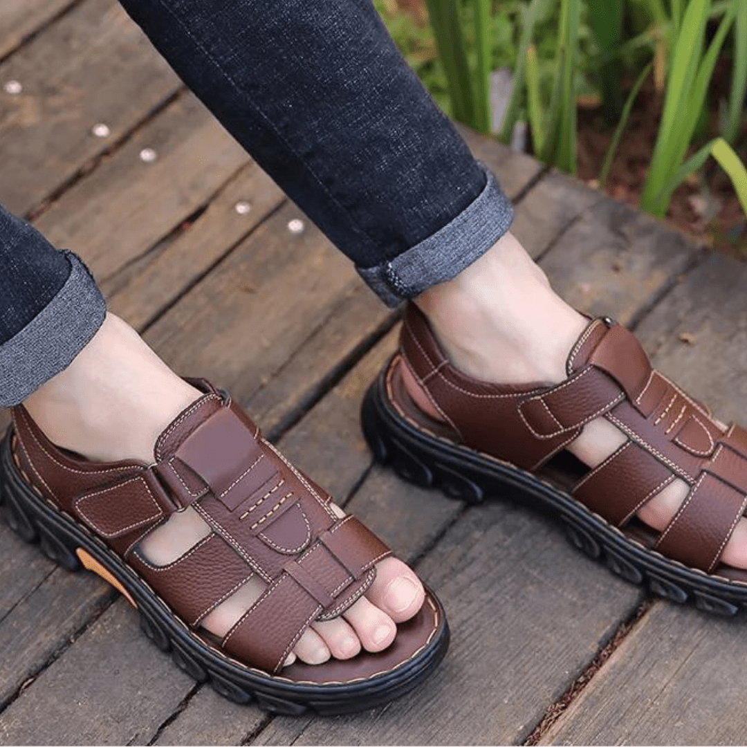 Sandales confortables réglables pour homme avec velcro, pour un usage quotidien