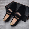 Classic Men's Penny Loafers with Distinctive Strap Detail and Elegant Accent