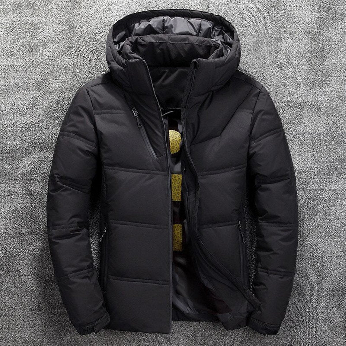 Doudoune pour homme avec capuche et plusieurs poches zippées