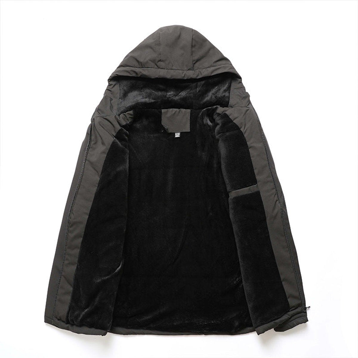 Men's Hooded Jacket with Front Zip and Multiple Pockets