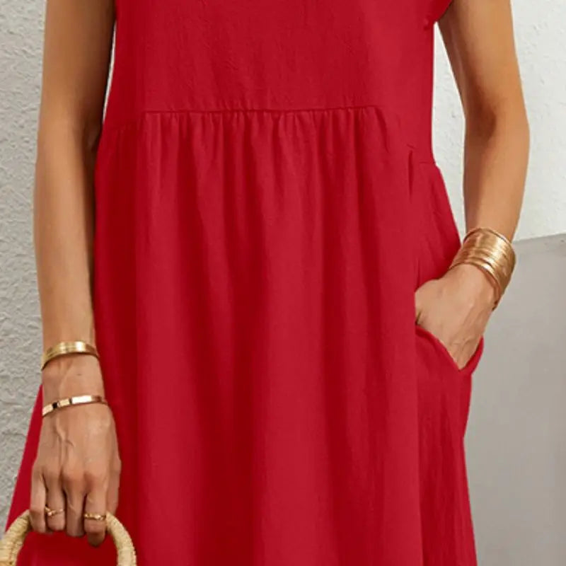 Women's Short Sleeve Midi Day Dress