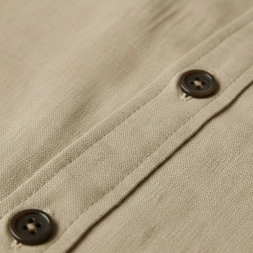 Men's Long Sleeve Button-Up Shirt with Classic Collar