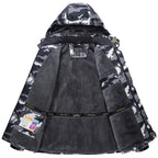 Men's Hooded Winter Jacket with Zip Front and Multiple Pockets