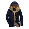 Men's Hooded Winter Coat with Full Zip Closure and Zippered Pockets