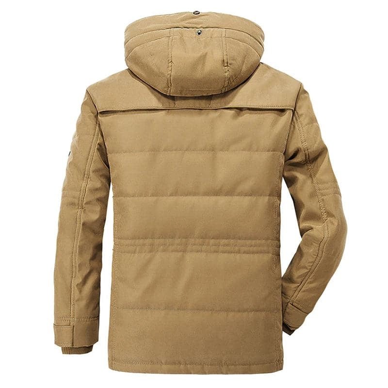 Manteau d’hiver à capuche pour homme avec fermeture entièrement zippée et poches zippées