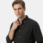 Men's Long Sleeve Button-Up Shirt with Chest Pocket