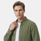 Men's Long Sleeve Button-Up Shirt with Chest Pocket