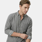 Men's Long Sleeve Button-Up Shirt with Chest Pocket